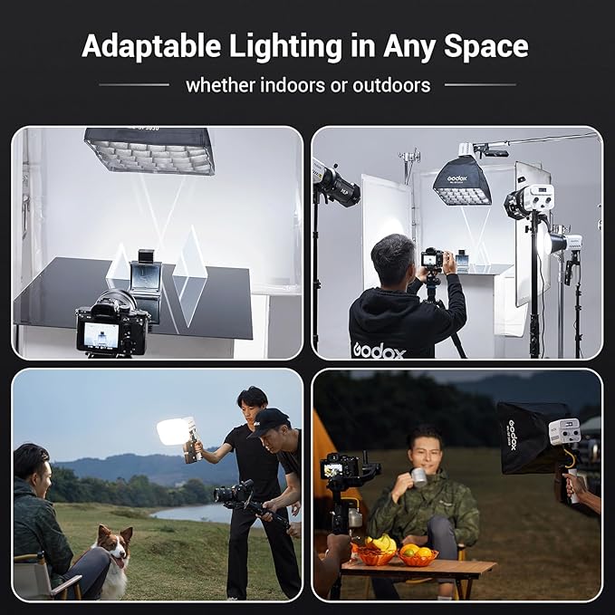 Godox ML60IIBi 70W Bi-Color COB LED Video Light,2800K-6500K CRI 96+/TLCI 97+,Built-in 11 Lighting Effects,App Control Photography Lighting