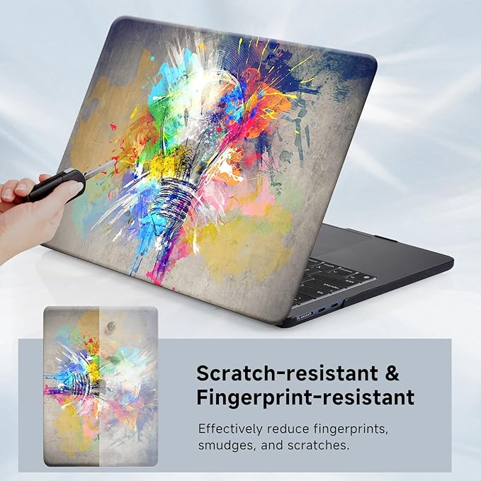 Funut Compatible with MacBook Air 13 inch Case 2022 2021 2020 2019 2018 A2337 M1 A2179 A1932 Touch ID,MacBook Air M1 Cover Protective Plastic Hard Shell Case + Keyboard Cover,11Creative Lamp