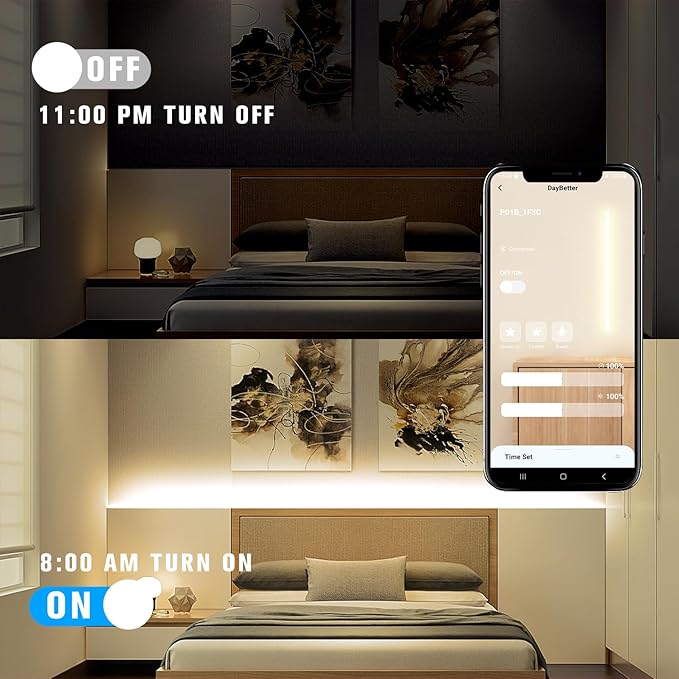 DAYBETTER COB LED Strip Light,LED Lights for Bedroom 16.4ft,Natural White 4000K Dotless LED Light Strip,1600 LEDs Super Bright Dimmable 24V Flexible Tape Lights with Remote,Kitchen,Cabinets Lighting