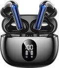 Wireless Earbuds Deep Bass Sound Ear Buds, Bluetooth 5.3 Headphones 48H Playtime, LED Display Earphones with Mic, IPX7 Waterproof Lightweight in-Ear Buds, Touch Control for iPhone TV Laptop Blueblack