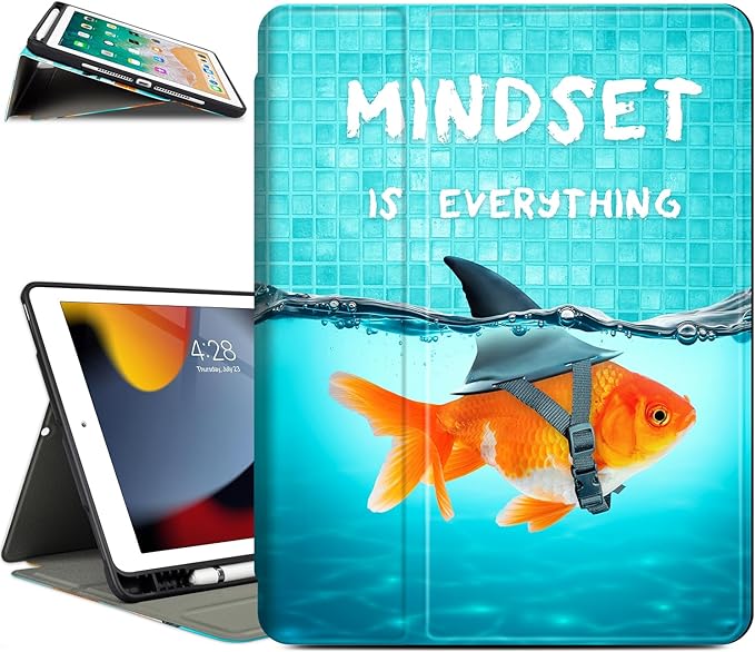 Vimorco for iPad 6th/5th Generation Case 2018/2017, for iPad Air 2/Air Case 2014/2013, for iPad Cases 6th/5th Gen 9.7-inch Pencil Holder/4 Viewing Stands/Typing Stand/Slim, Goldfish as Shark