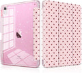 DONGKE for iPad Pro 11 inch Case – Fits M5 2025 / M4 2024, Shockproof Sparkling Glitter Acrylic Back, Pencil Holder, Trifold Stand, Auto Sleep/Wake & Touch ID Support - Pink Cross Dot