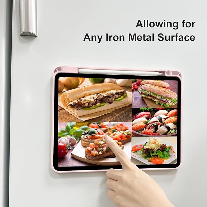 Case for iPad Air 11 Inch M4/M3/M2 2026/2025/2024, iPad Air 10.9" 5th/4th Gen. 2022/2020, iPad Pro 11" 4th/3rd/2nd 2022/2021/2020 with Pencil Holder, Vertical Stand, Detachable Magnetic, Pink