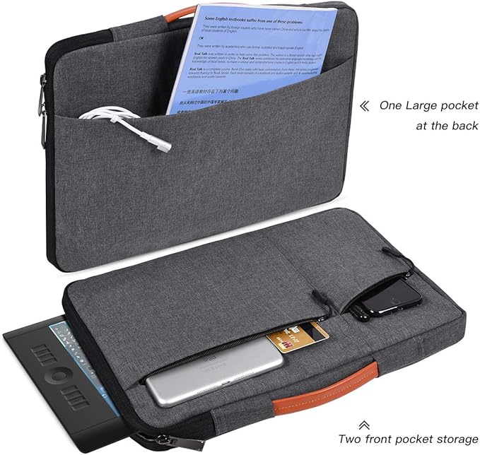Waterproof Drawing Tablet Sleeve Case Compatible with Huion KAMVAS Pro 16, Wacom Cintiq 16/ Cintiq Pro 17, Space Grey