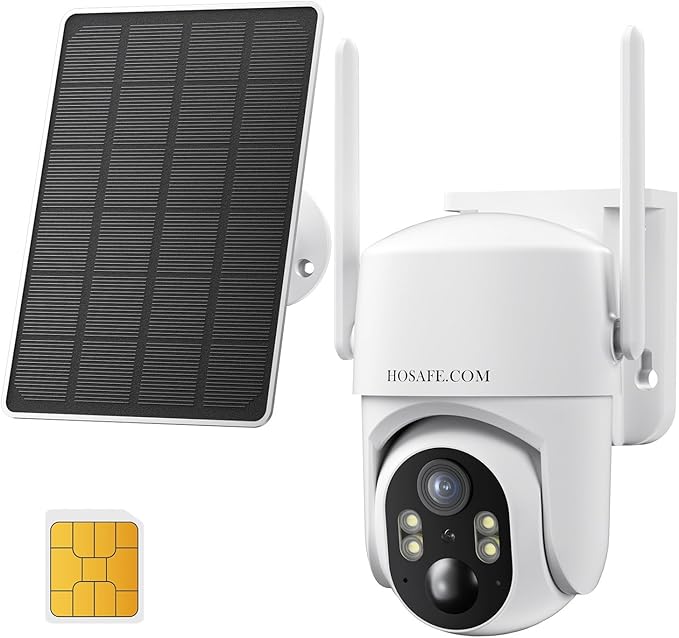No WIFI Security Camera No Internet Needed, 4G LTE Cellular Security Camera Outdoor Wireless, Solar Power Security Camera Outside, PIR Sensor, 2K Color Night Vision, 360View, 2-Way Talk, IP66