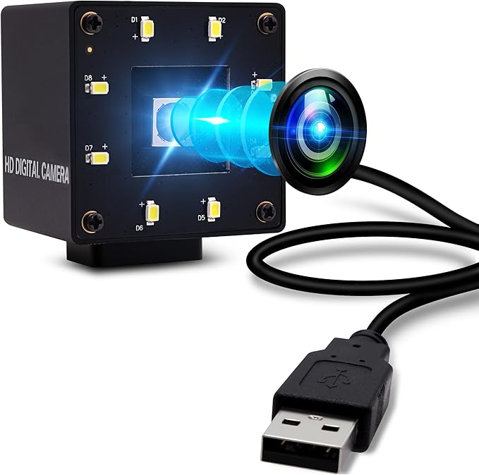 USB Camera 16MP Webcam Autofocus 68Degree Lens with Day and Night Vision Metal Case,4K PC Camera UVC Plug and Play for Industrial Machine Video Webcam on Computers,Jetson Nano,Raspberry Pi