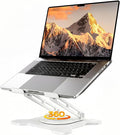 JCZT Adjustable Laptop Stand, 360° Rotating Base Ergonomic Computer Stand, Foldable Laptop Stand for Desk for Office Home Fits Compatible with MacBook Pro Air (10-16") - White