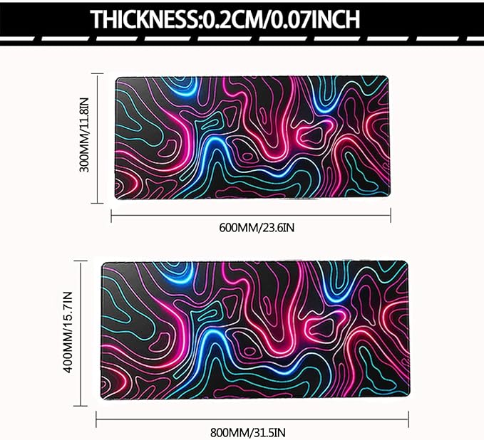Rcege Large Mouse Pad for Desk - Gaming Mouse Pad with Stitched Edges, Anti-Slip Base for Keyboard and Mouse(Dazzle Red, 31.5L x 15.8W inches)