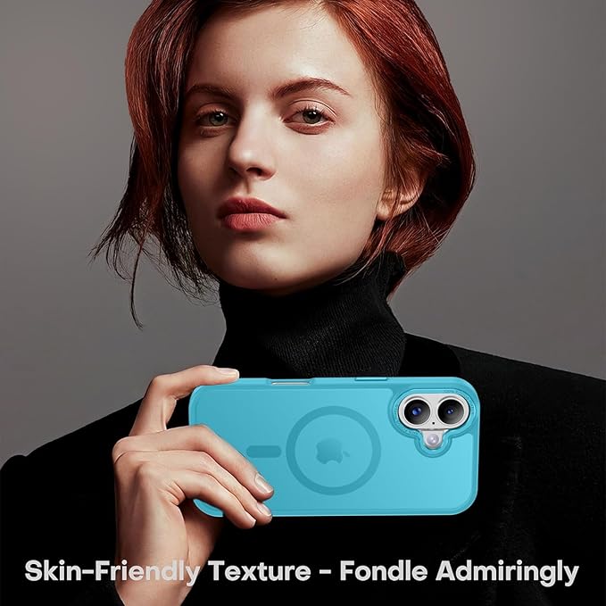 Newfuture Magnetic for iPhone 17 Case [Compatible with Magsafe] [Military Grade Drop Protection] Translucent Matte Anti-Scratch Shockproof Protective Phone Cover 6.3 Inch, Lake Blue