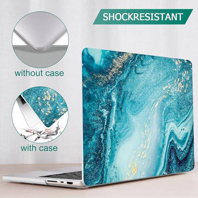 May Chen for 2026 MacBook Pro 14-inch M5 M4 M3 M2 M1 Pro/Max Chip, Release 2026 2025-2021, Model A3427 A3426 A3434 A3112 A3401 A3185, Plastic Hard Shell with Keyboard Cover, Blue Marble