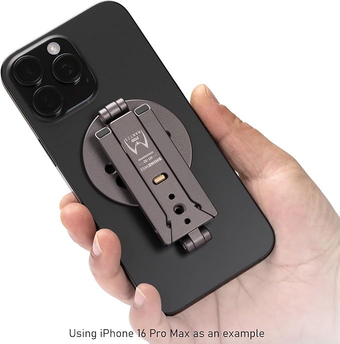 Ultra-Compact Magnetic Tripod for iPhone | Foldable Hook Design, 20 N52 Magnets, Cold Shoe & 1/4" Screw - Phone Stand for iPhone 12-17 & MagSafe Devices
