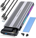 GRAUGEAR M.2 NVMe SSD Enclosure, 10Gbps USB3.2 Gen2 Tool-Free Aluminum External M2 Solid State Drive RGB Enclosure USB C, RTL9210 External Case for PCIe NVMe M-Key B+M Key [G-M901-AC-10G]