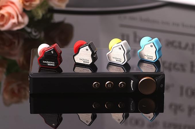 Linsoul 7Hz Salnotes Zero HiFi 10mm Dynamic Driver in-Ear Earphone IEM with Metal Composite Diaphragm Stainless Steel Faceplate Detachable 2Pin OFC Cable (Red, Without Mic)
