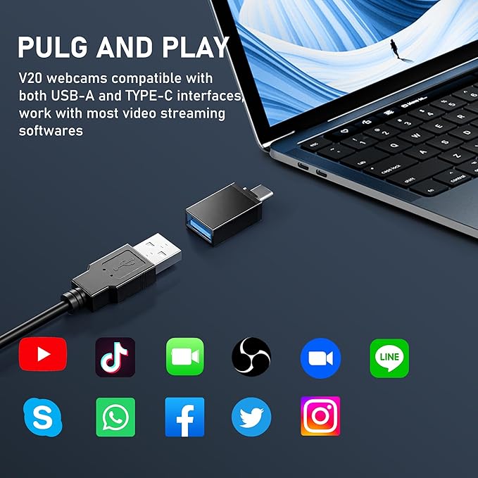 saylas 4K Webcam with Microphone and Speaker, Wide Angle 112°, Remote Control, Autofocus, Digital Zoom, Privacy Cover, Plug & Play Web Streaming Camera for Computer, USB Webcam for Pc