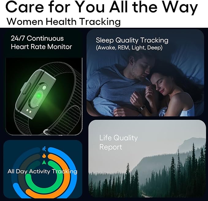 Fitness Tracker Fitness Watch Pedometer Watch with Heart Rate Monitor Sleep Monitoring Multiple Sport Modes for Women for Android iOS