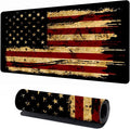 Large Gaming Mouse Pad 31.5"x15.7" | Dark American Flag-Themed XXL Keyboard Pad, Mouse Mat, Desk Pad, Non-Slip Rubber Base & Stitched Edges - Extended Mousepad for PC/Laptop/Office/Home Decor