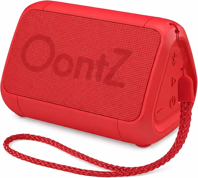 OontZ Angle Solo Portable Bluetooth Speaker - Ultra Portable, 14 Hours of Playtime, 100ft Wireless Range, Waterproof, Budget-Friendly Speaker for Travel, Outdoor or Home, Great Gift (Red)