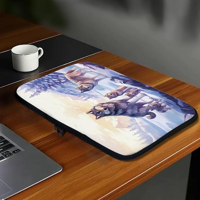 Cool Wolf Laptop Sleeve for Women 12 inch Lap Top Case Portable Laptop Accessories with Versatile Uses Computer Sleeve Laptop Pouch Ideal Gifts for Holidays Purple