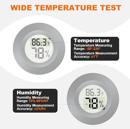 2 Pack Hygrometer Thermometer Mini Digital LCD Monitor Indoor/Outdoor Humidity Meter Gauge Temperature for Humidifiers Dehumidifiers Greenhouse Reptile Humidor Fahrenheit/Celsius(℉/℃) by QPEUIM