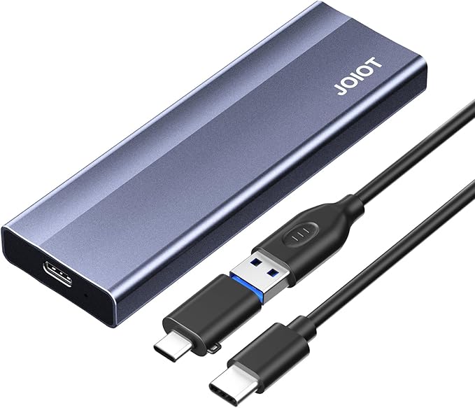 JOIOT SSD Enclosure USB C 10Gbps M.2 NVMe SSD Enclosure to USB Adapter USB 3.2 Gen 2 Aluminum Alloy SSD External Enclosure for M & M+B Key NVMe SSDSs 2230/2242/2260/2280