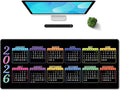Galdas Gaming Mouse Pad XXL XL Large Long Extended Big Mousepad Non-Slip Rubber Keyboard Mouse Pad with Stitched Edges for Laptop Home Office (2026 Calendar, 31.5 * 11.8)
