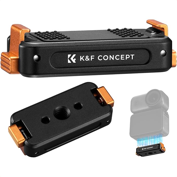 K&F Concept Magnetic Quick Release Mount Compatible with DJI Osmo Action 6/Osmo Nano, Aluminum Alloy Bracket Extension Base with 1/4” Screw Hole for Tripod, Selfie Stick, Action Camera Accessories