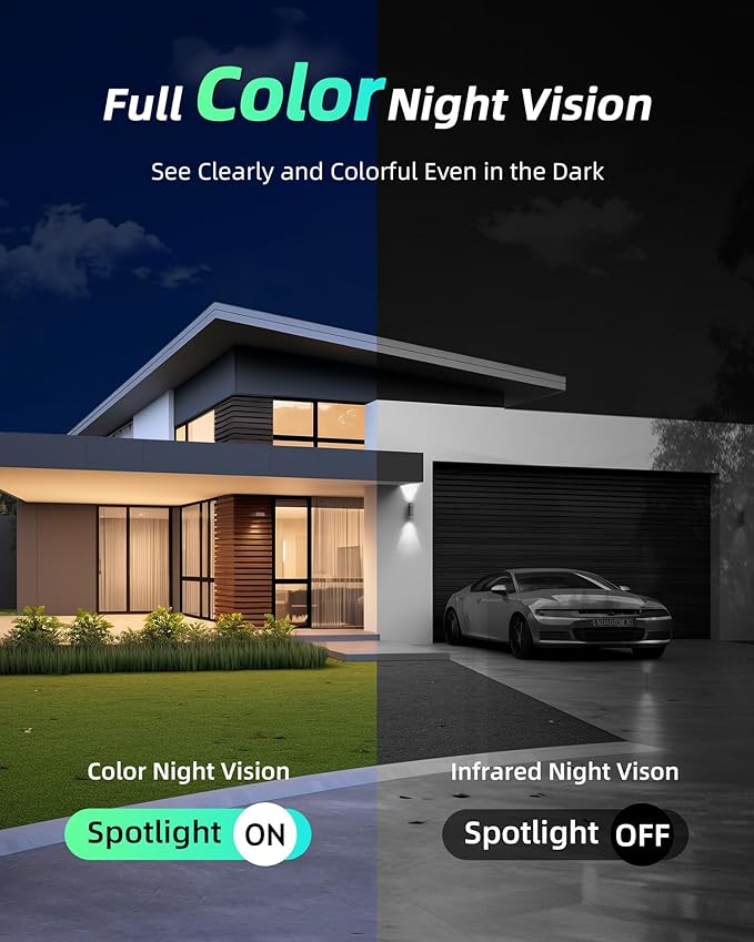 MaxiViz Solar Camera Outdoor Wireless, 2.4GHz Wi-Fi Security Camera with AI Motion Detection, Cameras for Home Security with 2K Color Night Vision, Two-Way Talk, IP66 Weatherproof, Cloud/SD Storage