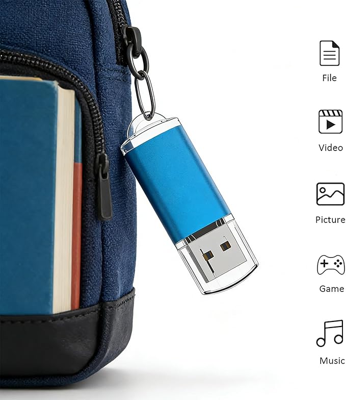 USB Flash Drive 16GB, Maspen Thumb Drive 2.0 High Speed Memory Stick Jump/Zip/Pen Drive,Blue,16 GB