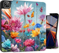Tuiklo for iPad Pro 12.9 inch 6th / 5th / 4th / 3rd Generation 2022 2021 2020 2018 Release Case- Built in Pencil Holder Slim Protective Cover with Auto Wake/Sleep, Multicolored Floral