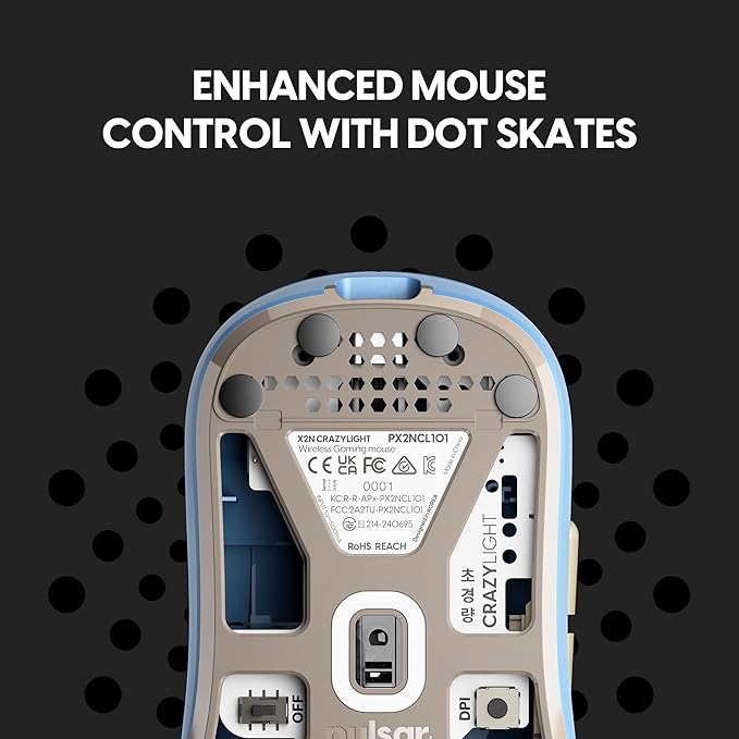 Pulsar Gaming Gears X2N Crazylight Wireless Gaming Mouse, Ultra Lightweight 1.38 oz (39g), Optical Switch, 32000 DPI, 750 IPS, XS-1 Sensor, 8k Compatible (Medium, Wildscape Ocean)