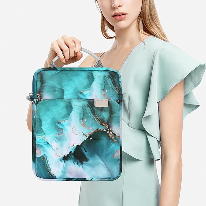 TiMOVO 9-11 Inch Tablet Sleeve Bag with Shoulder Strap for iPad 11-inch A16 2025, iPad 10th Gen. 10.9"/10.2", Galaxy Tab A9+/A11Plus 11", Cloud Peacock Blue