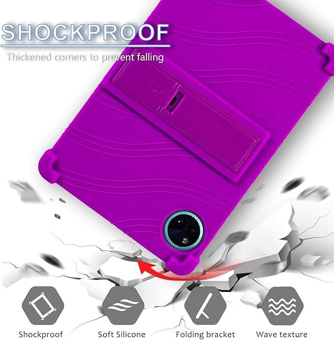 ATOOZ for DOOGEE U11 Case 11 Inch,Soft Silicone Kids Case for DOOGEE U11 Pro Tablet 2025/Teclast P50 Tablet with Stand (Purple)