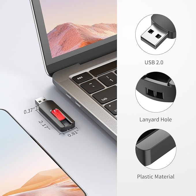 RAOYI 10Pcs 32GB USB Flash Drives Slide Retractable Memory Stick Bulk USB 2.0 Thumb Drive Jump Drive Zip Drive USB Sticks Data Storage Backup for PC Mac (32G, Red)