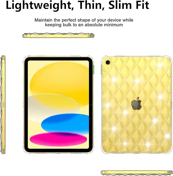 Clear Case for iPad (A16) 11th Generation 11 inch 2025/ iPad 10th Generation Case 10.9 inch 2022, UUcovers Clear Back Transparent Soft TPU Cover Shockproof Silicone Bumper Anti-Yellow Anti-Slip Shell