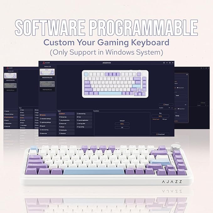 MechLands AJAZZ AK820 MAX HE Hall Effect Magnetic Gaming Keyboard, Adjustable Actuation, 8KHz Polling Rate, Wired Rapid Fast Keyboard, Creamy Gasket, RGB Backlight, NKRO for Win/Mac (White)