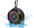 Bluetooth Shower Speaker, Soundace S6 IPX7 Waterproof Portable Speaker with Suction Cup, Hook, Lights,Stocking Stuffers, Premium Mini Outdoor Wireless Speake Ideal Gift for Christmas (Black)