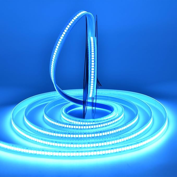SUYOOULIN LED Strip Lights, SMD 2835 LED Strip, DC12V 1200LEDs 16.4Ft 26000LM High Density LED Light Strips Tube Waterproof IP67, 3 Times Brightness Than SMD3528 LED Strip, Ice Blue