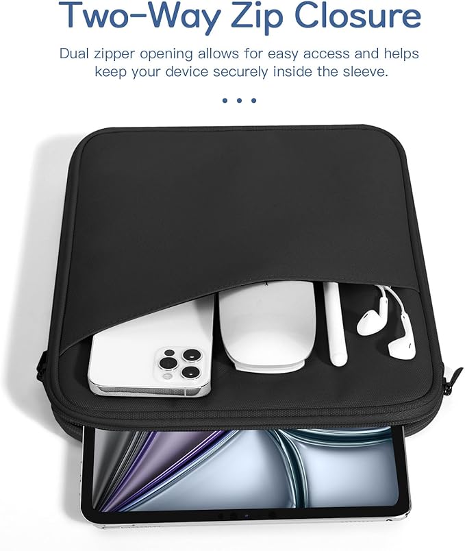 Dadanism 13 Inch Tablet Sleeve Bag Carrying Case for iPad Pro 13" M5/M4 2025/2024, iPad Air 13" M4/M3 2026/2025, iPad Pro 12.9", Galaxy Tab S10+/S9 FE+/S9+ 12.4", Remarkable Paper Pro 11.8", Black