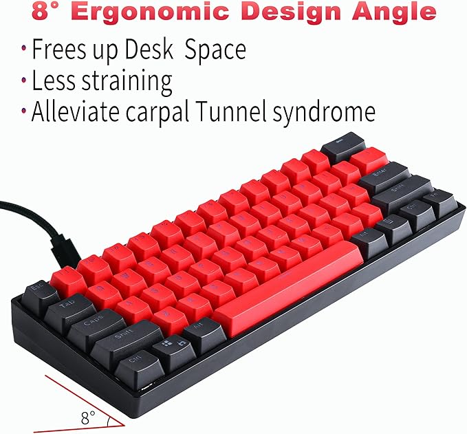 GTSP Gk61 SK61 60% Mechanical Keyboard, Custom Hot Swappable 60 Percent Gaming Keyboard with RGB Backlit, NKRO, Water-Resistant, Type-C Cable for Win/PC/Mac (Gateron Optical Yellow, Milan)