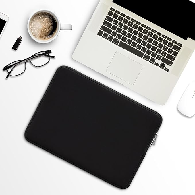 RAINYEAR 16 Inch Laptop Sleeve Soft Case Padded Bag Specially Compatible with 16" MacBook Pro M1 M2 M3 M4 M5 Pro/Max A2141 A2485 A2780 A2991 A3403 A3186 A3428 A3429 (Black, Upgraded Version)
