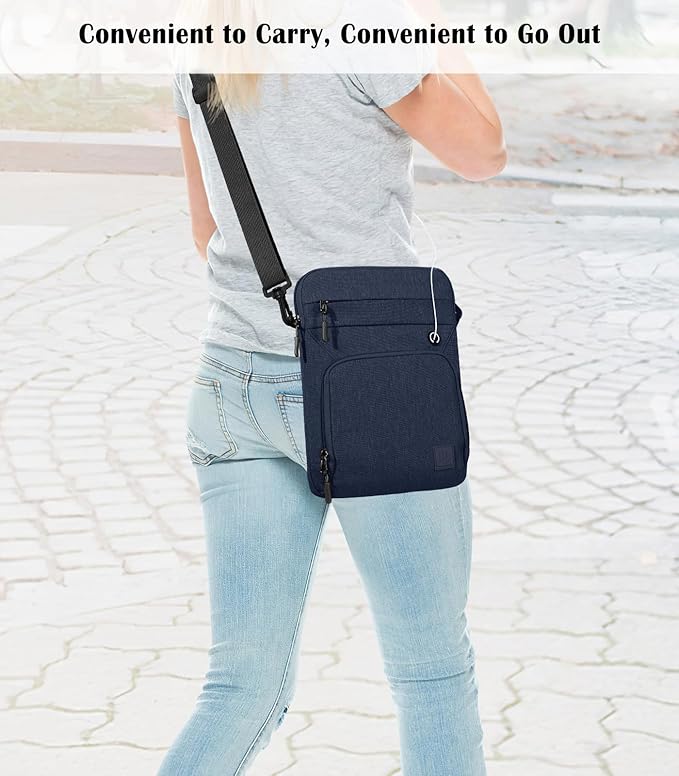 Dadanism 13 Inch Protective Tablet Sleeve Bag with Shoulder Strap for iPad Pro 13" M5/M4 2025/2024, iPad Air 13" M4/M3 2026/2025, iPad Pro 12.9", Galaxy Tab S10+ Plus/S9 FE+/S9+ Plus 12.4", Dusty Blue