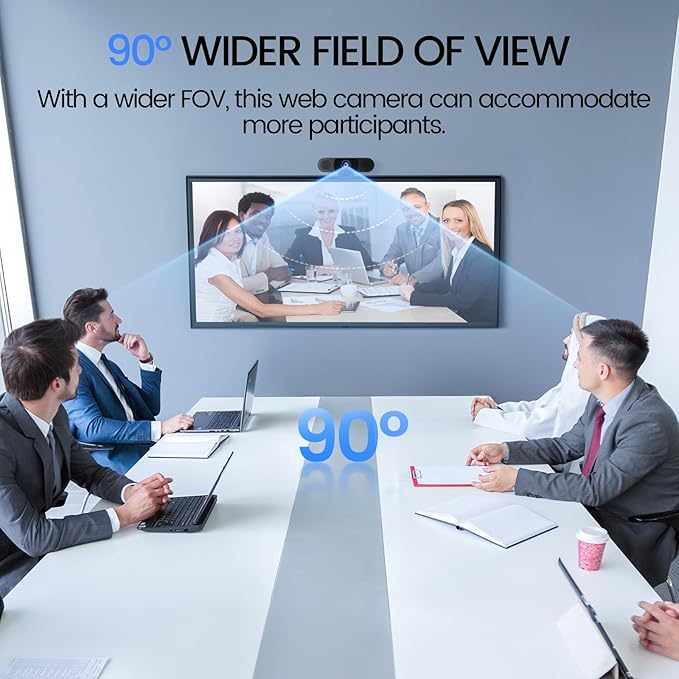 EMEET C960 1080P Webcam with Microphone, 2 Mics, 90° FOV, USB Type-A & A-to-C Adapter, Fixed Focus, Plug&Play Computer Camera for Zoom/Teams/Facetime/YouTube/Google Meet/Switch 2 Camera, 2025 Version