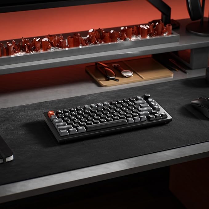 Keychron V1 Ultra 8K Polling Rate Wireless (2.4 GHz & Bluetooth) ZMK Customizable Mechanical Keyboard with Hot-swappable Switches 660-Hr Battery PBT Keycaps for Mac Windows Linux