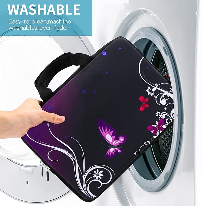 iColor 11 11.6 12 12.1 12.5 inch Laptop Carrying Bag Chromebook Case Notebook Ultrabook Bag Tablet Cover Neoprene Sleeve for MacBook Air Purple Butterfly