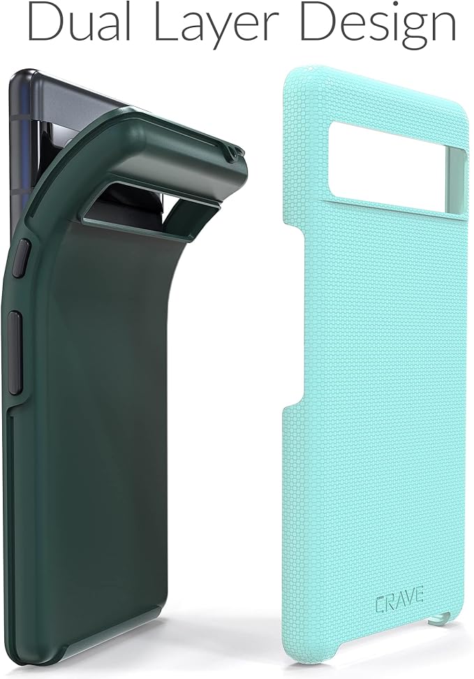 Crave for Google Pixel 7a Case, Shockproof Protection Dual Layer Case for Google Pixel 7a (6.1 inch) - Aqua