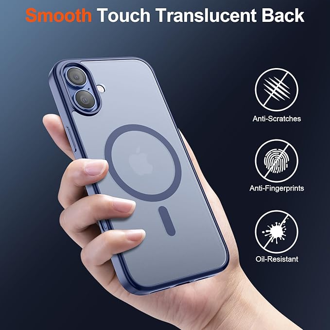 SUPFINE Magnetic for iPhone 17 Case (Compatible with MagSafe)(Military Grade Drop Protection) Translucent Matte Shockproof with Anti-Fingerprint Phone Cover,Lavender Gray