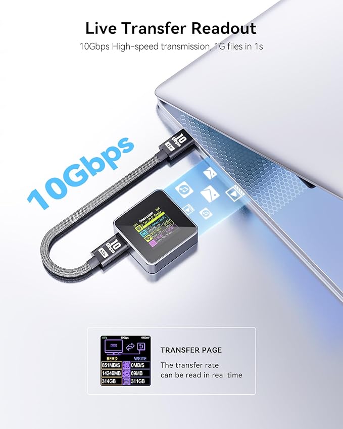 DockCase Pocket M.2 2230 NVMe SSD Enclosure,Support 3s PLP Prevents Write Data Loss,USB 3.2 Gen 2 Type-C (10 Gbps), fits NVMe PCIe, Exclusive to Size 2230,Support M-Key B+M Key UASP (Grey)