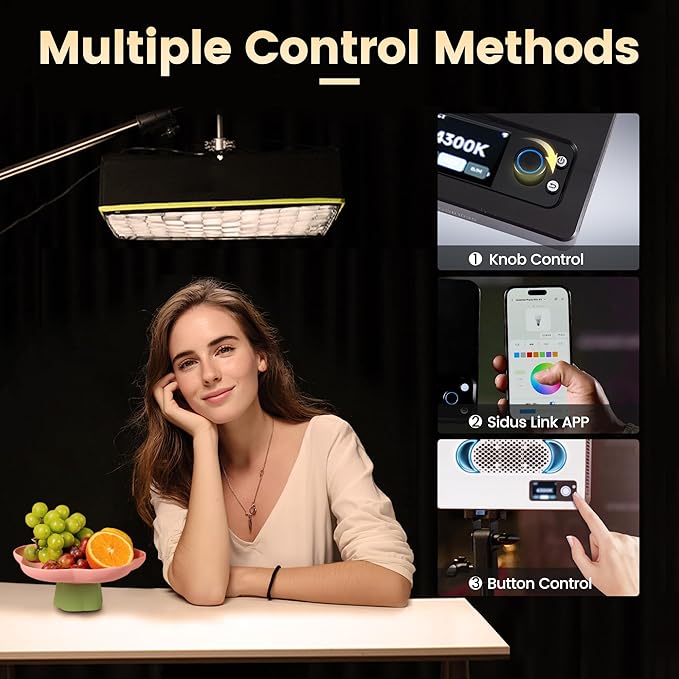 Amaran Pano 120c Kit Led Video Panel Light 120W RGBWW Full Color Lights,CCT 2,300K-10,000K,12 Lighting Efects,App Control,Support USB-C PD,with Softboxes and Carrying Case (White)