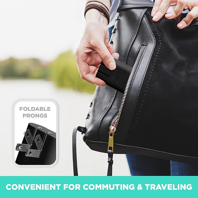 iHome 2-Port USB Wall Charger, AC Pro Multiport Plug Adapter, Phone Charging Block with Dual Ports for Home & Travel