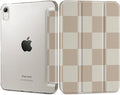 DONGKE for iPad mini 7 (A17 Pro) 2024 & iPad mini 6 2021 8.3 Inch, Slim Foldable Stand Hard PC Translucent Back Shell Smart Cover for iPad mini 7th/6th Generation [Auto Wake/Sleep] - Chessboard